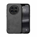 For Realme 12 5G Skin Feel Magnetic Leather Back Phone Case(Dark Grey)