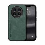 For Realme 12 5G Skin Feel Magnetic Leather Back Phone Case(Green)