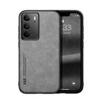 For Realme C75 4G Skin Feel Magnetic Leather Back Phone Case(Light Grey)