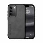 For Realme C75 4G Skin Feel Magnetic Leather Back Phone Case(Dark Grey)