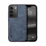 For Realme C75 4G Skin Feel Magnetic Leather Back Phone Case(Blue)