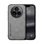 For Realme 14 Pro+ Skin Feel Magnetic Leather Back Phone Case(Light Grey)