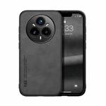 For Realme 14 Pro+ Skin Feel Magnetic Leather Back Phone Case(Dark Grey)