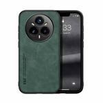 For Realme 14 Pro+ Skin Feel Magnetic Leather Back Phone Case(Green)