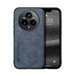 For Realme 14 Pro+ Skin Feel Magnetic Leather Back Phone Case(Blue)