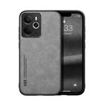 For Realme 14 Skin Feel Magnetic Leather Back Phone Case(Light Grey)
