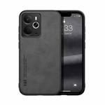 For Realme 14 Skin Feel Magnetic Leather Back Phone Case(Dark Grey)