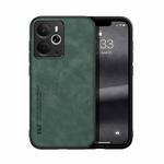 For Realme 14 Skin Feel Magnetic Leather Back Phone Case(Green)
