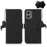 For Motorola Moto G 5G 2023 Genuine Leather Magnetic RFID Leather Phone Case(Black)