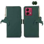 For Motorola Moto G84 5G Genuine Leather Magnetic RFID Leather Phone Case(Green)