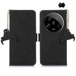 For Motorola Moto G24 / G04 Genuine Leather Magnetic RFID Leather Phone Case(Black)