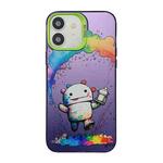 For iPhone 12 Cute Animal Pattern Series PC + TPU Phone Case(Robots)