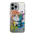 For iPhone 12 Pro Max Cute Animal Pattern Series PC + TPU Phone Case(Looking Up Fat Cat)