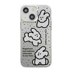 For iPhone 13 Cute Animal Pattern Series PC + TPU Phone Case(White Puppy)