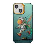 For iPhone 13 Cute Animal Pattern Series PC + TPU Phone Case(Running astronauts)