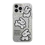 For iPhone 14 Pro Max Cute Animal Pattern Series PC + TPU Phone Case(White Puppy)