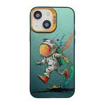 For iPhone 15 Plus Cute Animal Pattern Series PC + TPU Phone Case(Running astronauts)