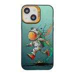 For iPhone 15 Cute Animal Pattern Series PC + TPU Phone Case(Running astronauts)