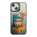 For iPhone 15 Cute Animal Pattern Series PC + TPU Phone Case(Fat Cat)