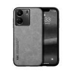 For Xiaomi Redmi 13C Skin Feel Magnetic Leather Back Phone Case(Light Grey)