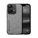 For Xiaomi Redmi Turbo 3 Skin Feel Magnetic Leather Back Phone Case(Light Grey)