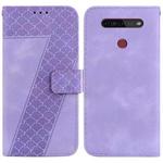 For LG K41S/K51S 7-shaped Embossed Leather Phone Case(Purple)