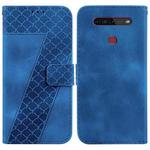 For LG K41S/K51S 7-shaped Embossed Leather Phone Case(Blue)