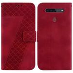 For LG K41S/K51S 7-shaped Embossed Leather Phone Case(Red)
