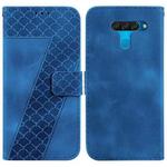 For LG K50/Q60 7-shaped Embossed Leather Phone Case(Blue)