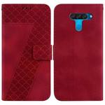 For LG K50/Q60 7-shaped Embossed Leather Phone Case(Red)