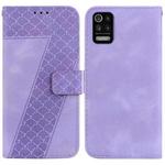 For LG K52/K62/Q52 7-shaped Embossed Leather Phone Case(Purple)