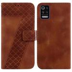 For LG K52/K62/Q52 7-shaped Embossed Leather Phone Case(Brown)