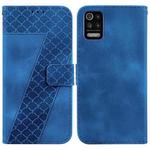 For LG K52/K62/Q52 7-shaped Embossed Leather Phone Case(Blue)