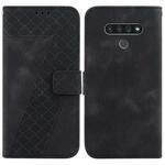 For LG Stylo 6/K71 7-shaped Embossed Leather Phone Case(Black)