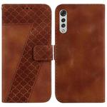 For LG Velvet 4G/5G/G9 7-shaped Embossed Leather Phone Case(Brown)