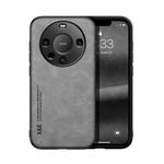 For Huawei Mate 60 Pro Skin Feel Magnetic Leather Back Phone Case(Light Grey)