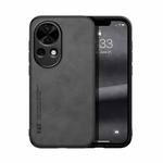 For Huawei nova 12 Pro Skin Feel Magnetic Leather Back Phone Case(Dark Grey)