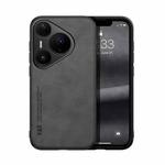 For Huawei Pura 80 Pro 5G Skin Feel Magnetic Leather Back Phone Case(Dark Grey)