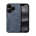 For Huawei Pura 80 5G Skin Feel Magnetic Leather Back Phone Case(Blue)