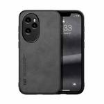 For Honor 100 Pro Skin Feel Magnetic Leather Back Phone Case(Dark Grey)