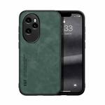 For Honor 100 Pro Skin Feel Magnetic Leather Back Phone Case(Green)