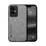 For Honor 100 Skin Feel Magnetic Leather Back Phone Case(Light Grey)