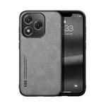 For Honor 400 Lite Global Skin Feel Magnetic Leather Back Phone Case(Light Grey)