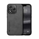 For Honor 400 Lite Global Skin Feel Magnetic Leather Back Phone Case(Dark Grey)