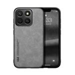 For Honor X8c 4G Skin Feel Magnetic Leather Back Phone Case(Light Grey)