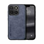 For Honor X8c 4G Skin Feel Magnetic Leather Back Phone Case(Blue)
