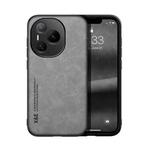 For Honor Power Skin Feel Magnetic Leather Back Phone Case(Light Grey)