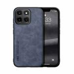 For Honor X6c 4G Skin Feel Magnetic Leather Back Phone Case(Blue)