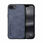For iPhone 16e Skin Feel Magnetic Leather Back Phone Case(Blue)