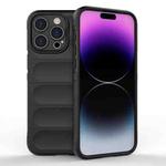 For iPhone 15 Pro Max Magic Shield TPU + Flannel Phone Case(Black)